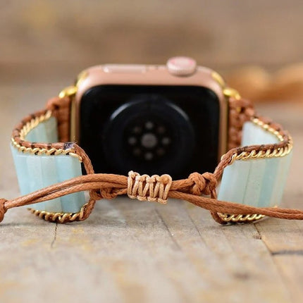 Bracelet Apple Watch en amazonite naturelle