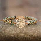 Bracelet en turquoise naturelle africaine et arbre de vie