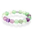 BRACELET ANTI-STRESS ET ANXIETE FLUORITE 8mm / Catégorie A / Perle acier inoxydable