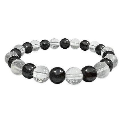BRACELET CONCENTRATION/SOUTIEN HEMATITE ET CRISTAL DE ROCHE 8MM / CATEGORIE A /BRESIL