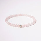 BRACELET AMOUR DE SOI/BIENVEILLANCE QUARTZ ROSE et Perle plaquée OR 18 CARATS / BRESIL 4MM