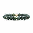BRACELET EQUILIBRE JADE ET PERLE PLAQUEE OR 18 CARATS 8MM