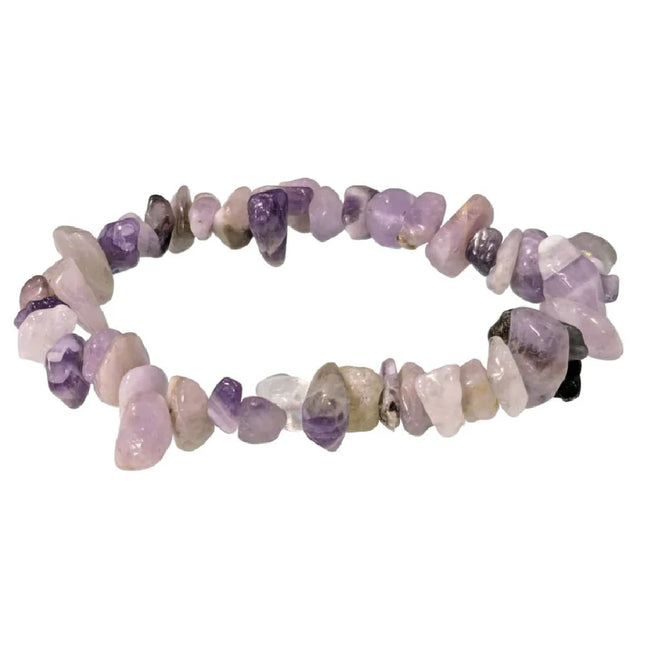 BRACELET ANTI-STRESS AMETHYSTE CLAIR CHIPS CATEGORIE A / BRESIL
